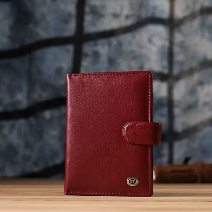 Стильна обкладинка на документи для жінок з натуральної шкіри ST Leather 23117 Бордовий