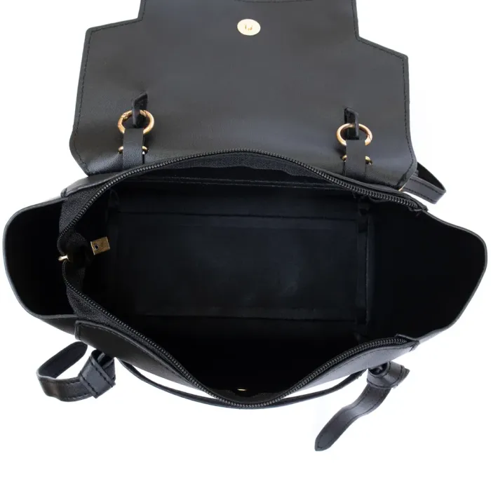 Сумка з клапаном із шкірзамінника Vintage 14949 Чорна