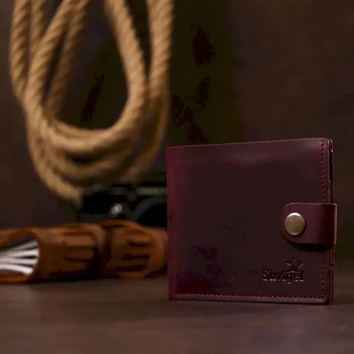 Женское винтажное портмоне Shvigel 16457 Бордовый