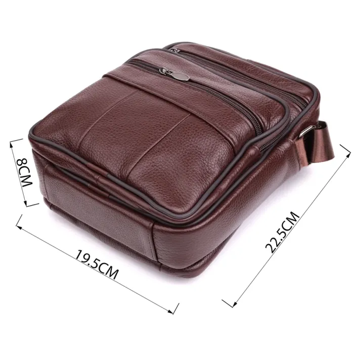 Зручна чоловіча сумка з натуральної шкіри 22858 Vintage Коричневий