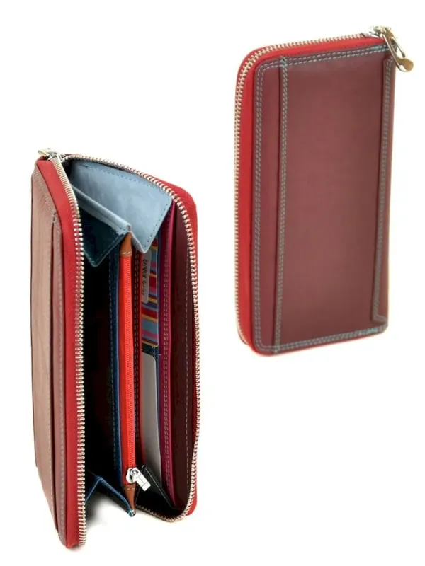 Жіночий гаманець Rainbow шкіряний Dr.Bond WRS-21 date-red