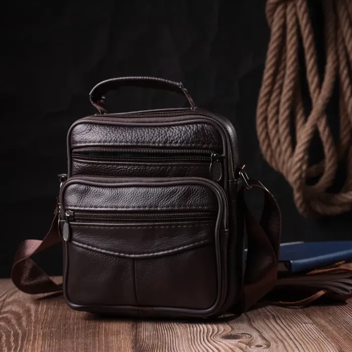 Невелика сумка на плече з натуральної шкіри Vintage 15055 Коричневий