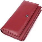 Жіночий гаманець з кишенею для телефону з натуральної шкіри ST Leather 23069 Бордовий