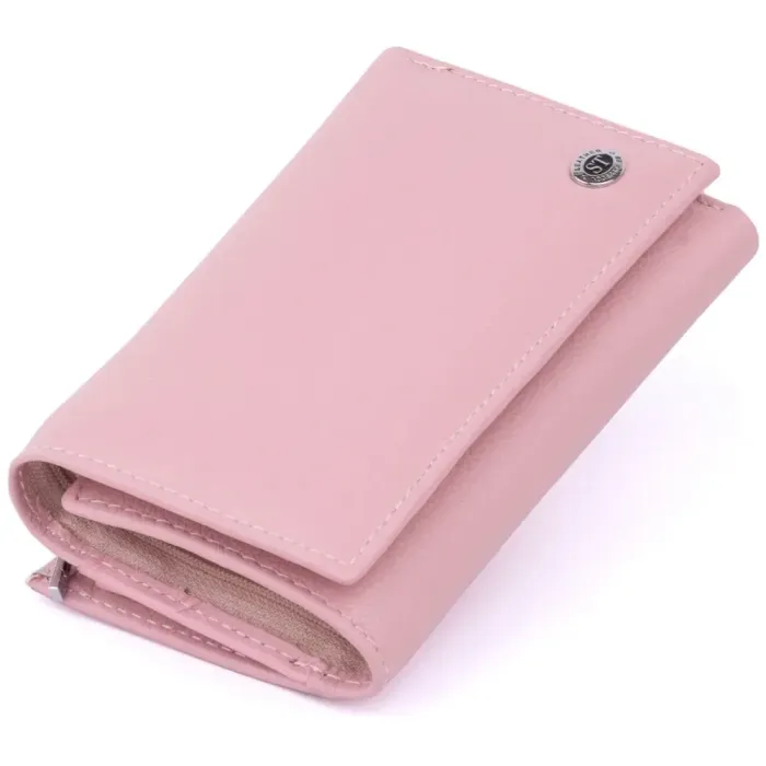 Гаманець горизонтальний із монетником на блискавці жіночий ST Leather 19364 Пудровий