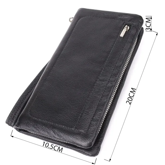 Жіночий шкіряний гаманець-клатч із відділенням під телефон ST Leather 23101 Чорний