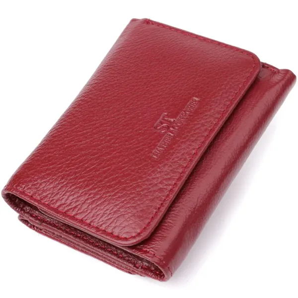 Компактний гаманець зручного формату із натуральної шкіри ST Leather 23077 Бордовий