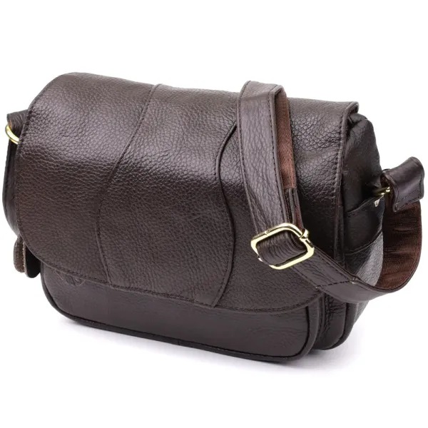 Сумка з натуральної шкіри для стильних жінок Vintage 22973 Коричневий