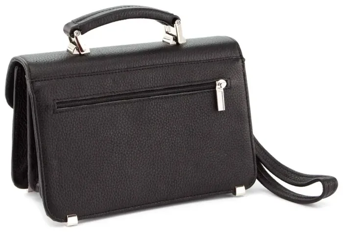 Барсетка SHVIGEL 00387 із високоякісної шкіри Чорна