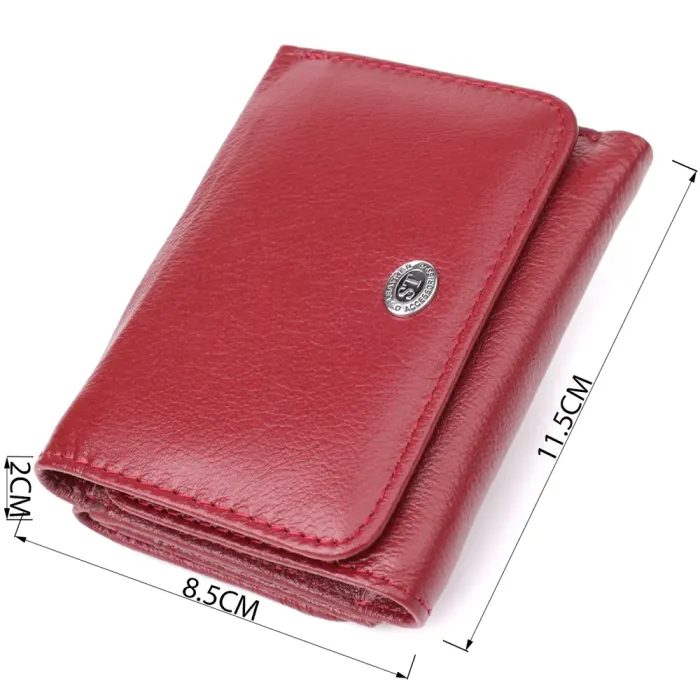 Компактний жіночий гаманець із натуральної шкіри ST Leather 23073 Бордовий