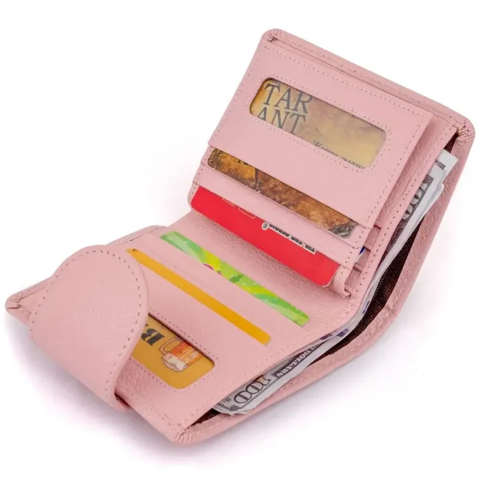 Маленький гаманець з монетницею позаду жіночий ST Leather 19267 Рожевий