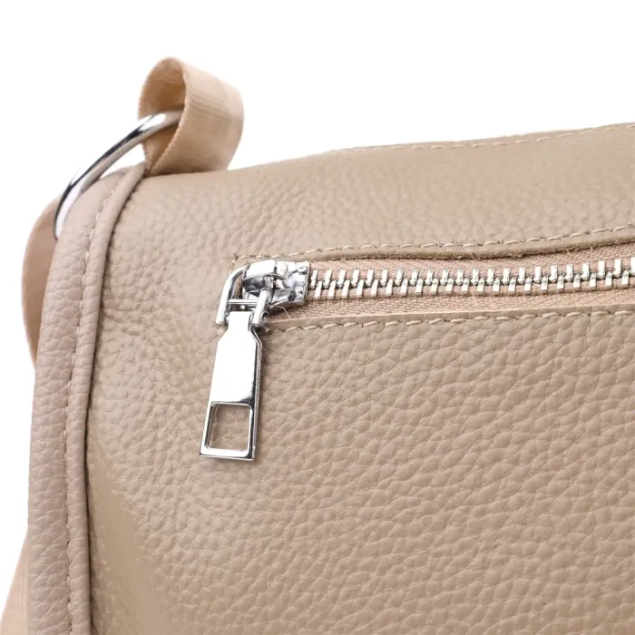 Практична напівкругла сумка для жінок з натуральної шкіри Vintage 22907 Бежевий