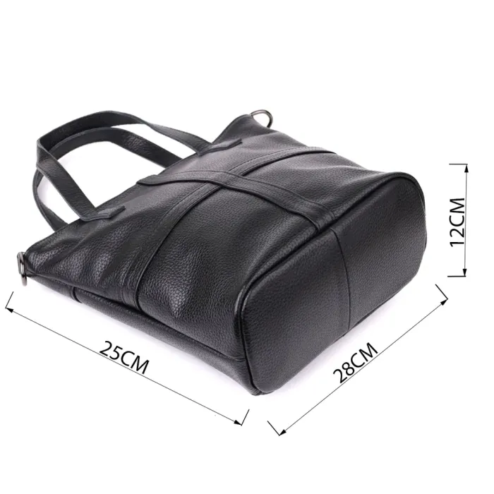 Унікальна сумка жіноча з натуральної шкіри Vintage 22993 Чорний