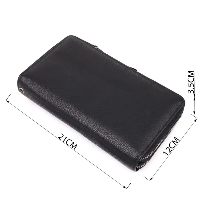 Цікавий чоловічий клатч із натуральної шкіри Vintage 23063 Чорний