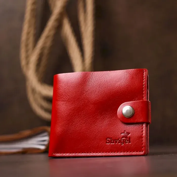 Женское небольшое кожаное портмоне Shvigel 16440 Красный