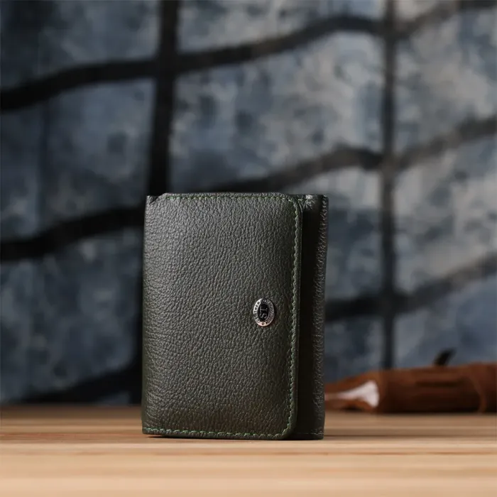 Жіночий гаманець компактного розміру з натуральної шкіри ST Leather 23072 Зелений