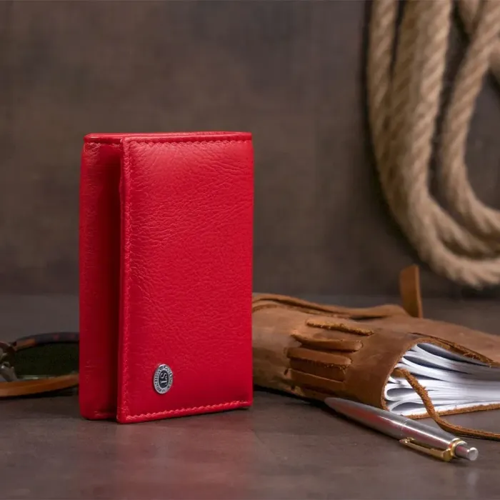 Горизонтальное портмоне из кожи женское на магните ST Leather 19335 Красное