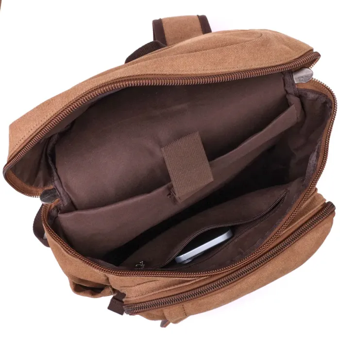 Текстильний рюкзак з кишенею для ноутбука Vintage 15075 Пісочний