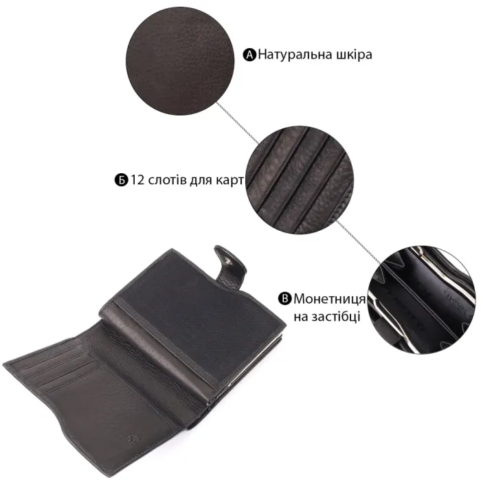 Стильний жіночий вертикальний гаманець з натуральної шкіри Tony Perotti 20842_1 (2656 nero) Чорний