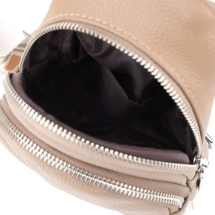 Слінг сумка з натуральної шкіри для жінок Vintage 22939 Бежевий