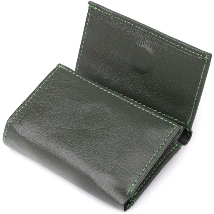 Жіночий мініатюрний гаманець із натуральної шкіри ST Leather 23083 Зелений