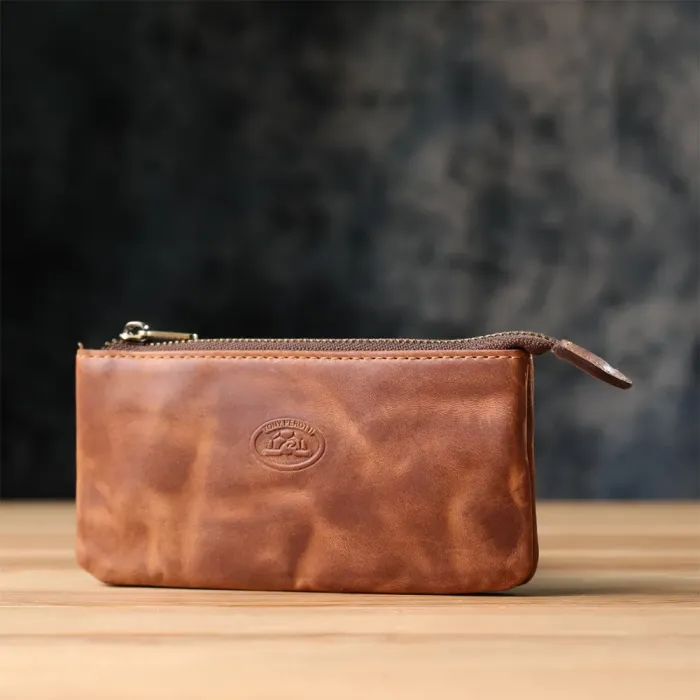 Практична ключниця на два відділення з матової натуральної шкіри Tony Perotti 20837_1 (3350 whisky) Світло-коричневий