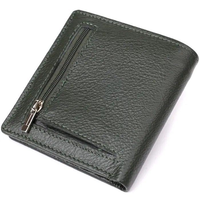 Жіночий гаманець на магніті з натуральної шкіри ST Leather 23093 Зелений