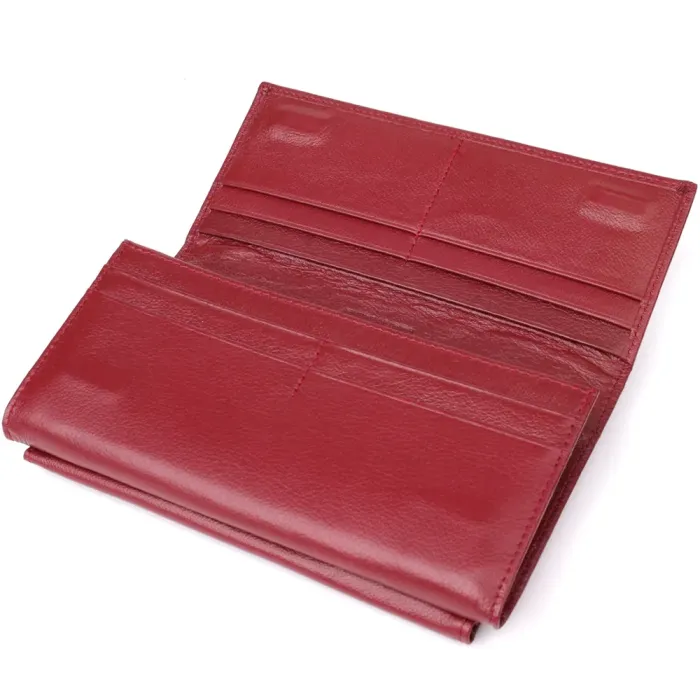 Жіночий гаманець з кишенею для телефону з натуральної шкіри ST Leather 23069 Бордовий