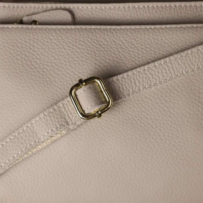 Елегантна жіноча сумка з натуральної шкіри з жорсткою основою Vintage 22985 Сірий