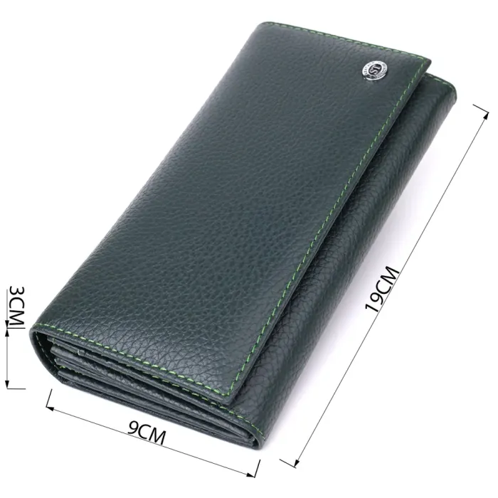 Модний гаманець для жінок із натуральної шкіри ST Leather 23099 Зелений