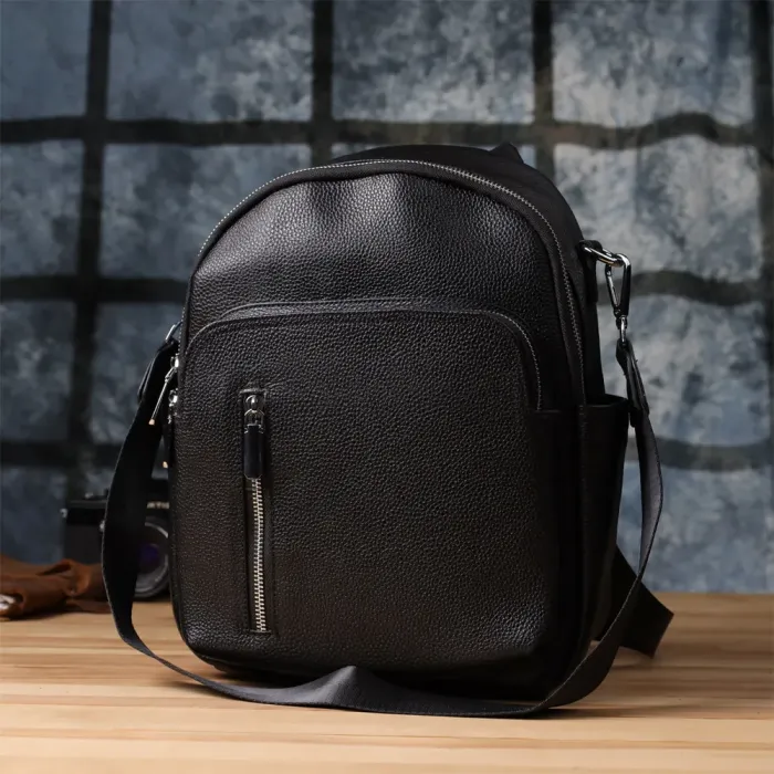 Цікавий жіночий рюкзак з натуральної шкіри Vintage 23059 Чорний