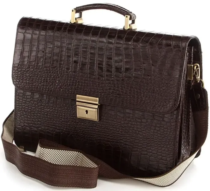 Портфель SHVIGEL 00366 із натуральної шкіри Коричневий