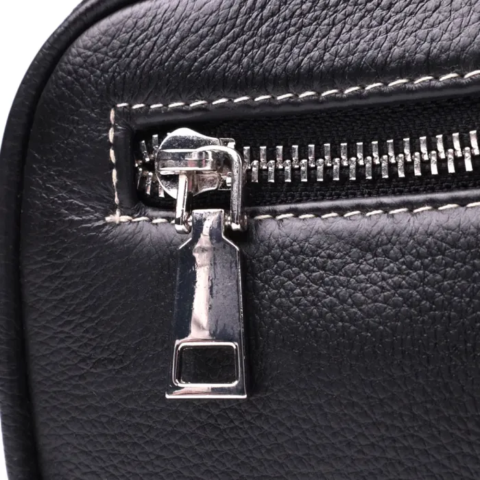 Стильна чоловіча бананки з м'якої натуральної шкіри Vintage 15116 Чорний