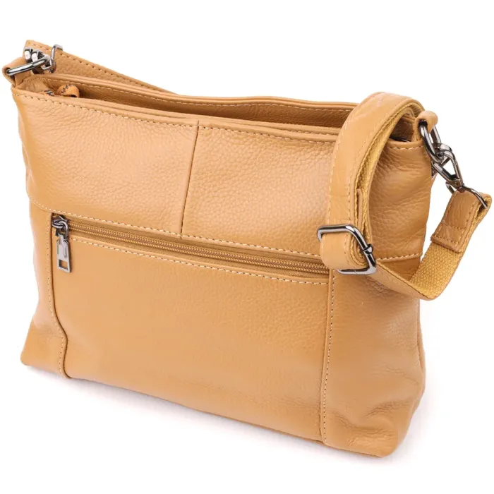 Жіноча сумка на два відділення з натуральної шкіри Vintage 23015 Світло-коричневий