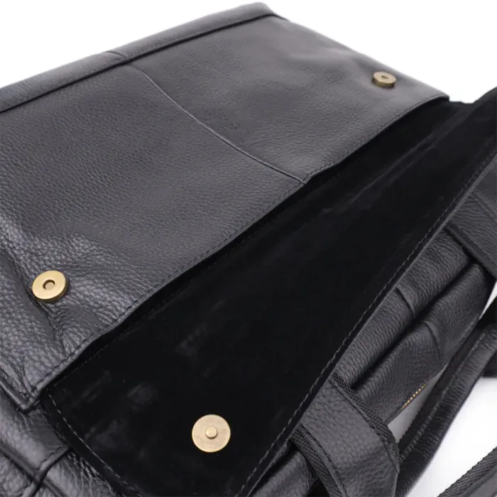 Практичний портфель для чоловіків з натуральної шкіри Vintage 23041 Чорний