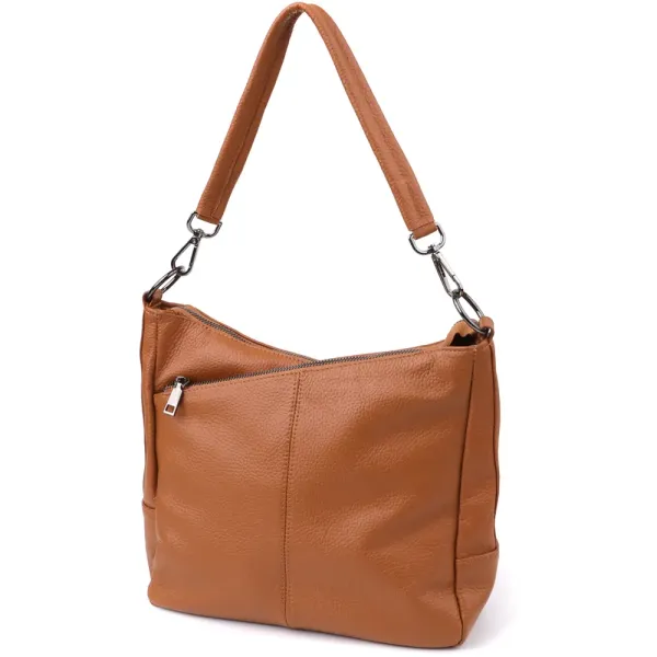 Жіноча сумка на два відділення з натуральної шкіри Vintage 23012 Коричневий