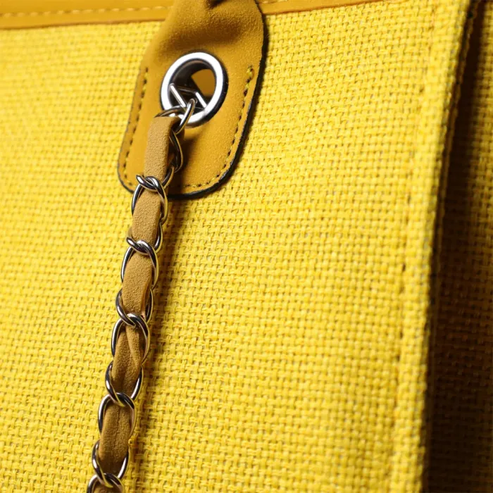 Яскрава жіноча сумка на літо з якісного текстилю Vintage 15135 Жовтий