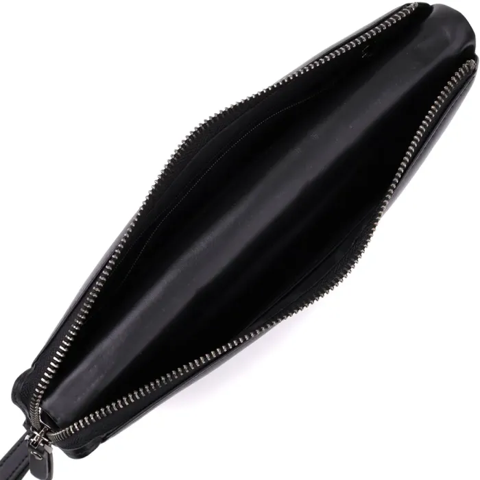 Стильний чоловічий клатч із натуральної шкіри Vintage 23035 Чорний