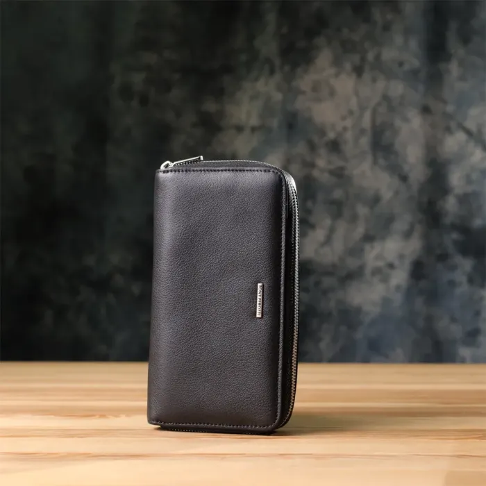 Практичний жіночий гаманець на одне відділення із зернистої натуральної шкіри Tony Perotti 20863_1 (3622 nero) Чорний