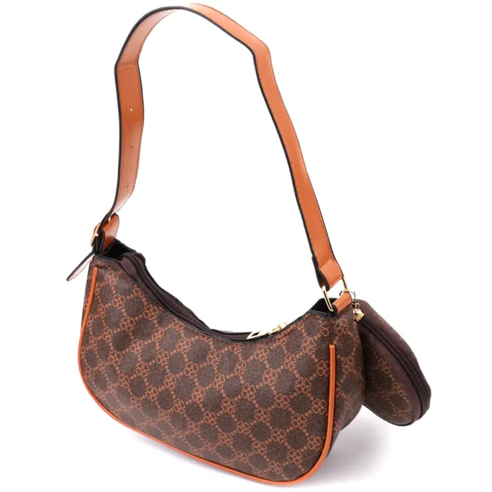 Жіноча сумка у формі півмісяця з екошкіри Vintage 15145 Коричневий