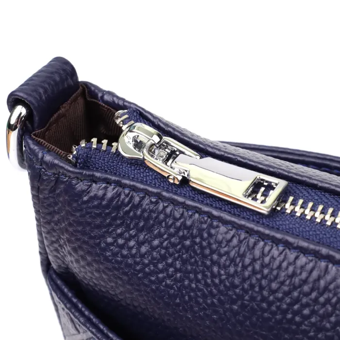 Елегантна сумка жіноча з натуральної шкіри з двома ремінцями Vintage 22928 Синій