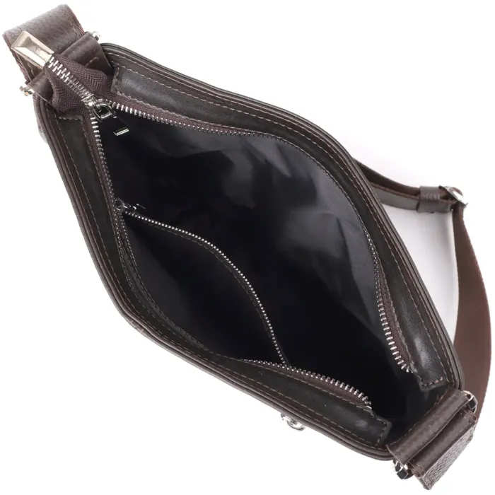 Стильна сумка через плече для чоловіків із натуральної шкіри GRANDE PELLE 22884 Коричневий