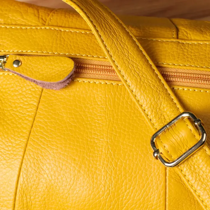 Елегантна шкіряна сумка для жінок на день Vintage 22969 Жовтий