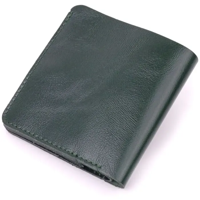 Кожаное практичное портмоне Shvigel 16608 Зеленый