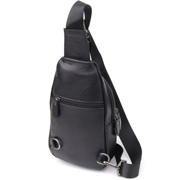 Чоловіча сумка через плече з натуральної шкіри Vintage 23032 Чорний