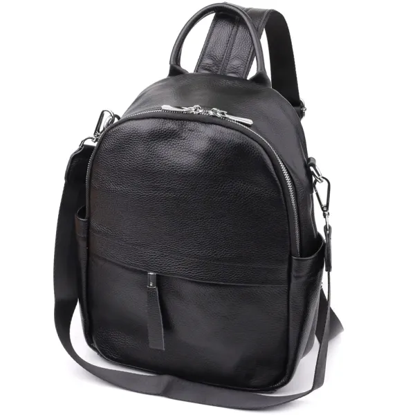 Надійний жіночий рюкзак з натуральної шкіри Vintage 23060 Чорний
