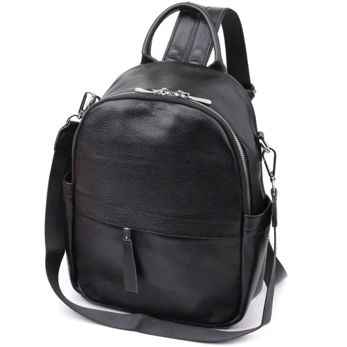 Надійний жіночий рюкзак з натуральної шкіри Vintage 23060 Чорний