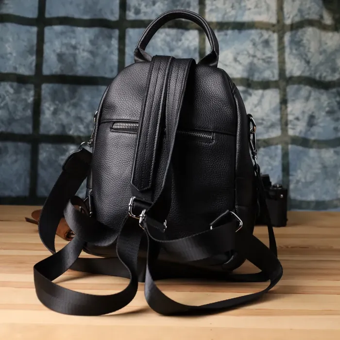 Стильний жіночий рюкзак з натуральної шкіри Vintage 23056 Чорний