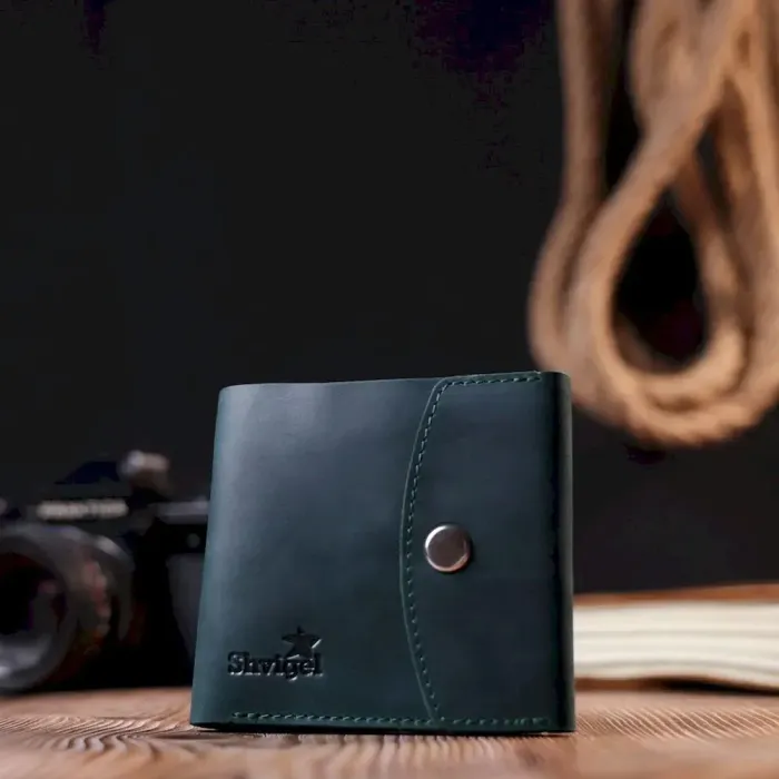 Урожай шкіряний портмоне Shvigel 16615 Зелений