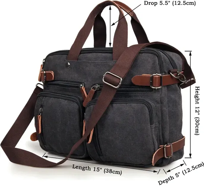 Сумка чоловіча Vintage 14480 трансформер Сіра