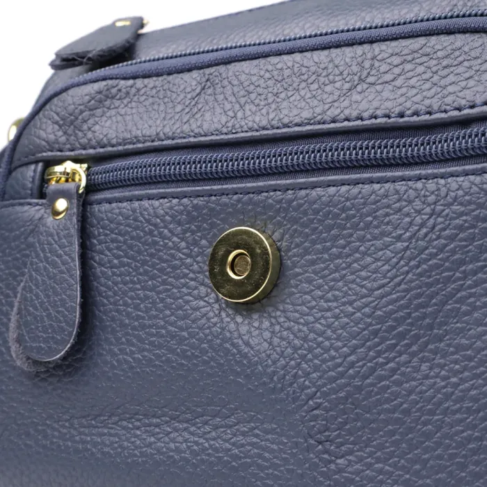 Практична сумка з натуральної шкіри для жінок Vintage 22971 Синій